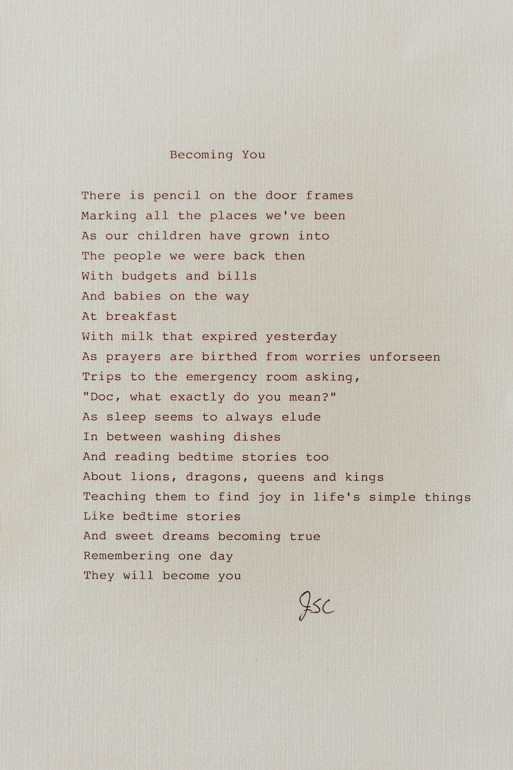 "Becoming You" Poem